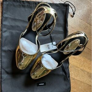 EXPRESS Metallic Rounded Toe
Platform Pumps